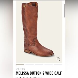 Melissa Frye boots, size 8 1/2, color Cognac